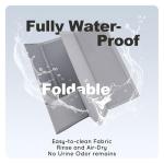 HQ4US 4LEGS Dog Litter Box, Pee Pad Holder Foldable, Indoor Dog Potty Tray for Puppy & Medium Dogs, High Walls, Seamless, No Assembly, Waterproof, Easy to Clean, No Spill,Portable for Travel