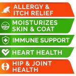 STRELLALAB Omega 3 for Dogs - (180Ct) Fish Oil Treats - Allergy & Itch Relief Skin & Coat Supplement - Dry Itchy Skin, Anti Shedding & Hot Spots Treatment - Pet Salmon Oil Chews - Salmon Flavor