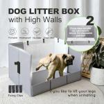 HQ4US 4LEGS Dog Litter Box, Pee Pad Holder Foldable, Indoor Dog Potty Tray for Puppy & Medium Dogs, High Walls, Seamless, No Assembly, Waterproof, Easy to Clean, No Spill,Portable for Travel