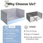 HQ4US 4LEGS Dog Litter Box, Pee Pad Holder Foldable, Indoor Dog Potty Tray for Puppy & Medium Dogs, High Walls, Seamless, No Assembly, Waterproof, Easy to Clean, No Spill,Portable for Travel