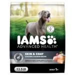 IAMS Advanced Health Skin & Coat Dry Dog Food, Adult Dog Food Dry Chicken and Salmon Recipe, 13.5 lb. Bag