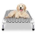 Kuntrust Elevated Outdoor Dog Bed Updated Raised Pet Cot Cooling Puppy Bed Lifted Dog Bed for Small Pets|Indoor Detachable Raised Dog Bed with Non-Slip Feet,Double-layer Cloth(S)