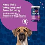 NaturVet Hemp Joint Health, Joint Care Support Supplement for Dogs, Soft Chews, 60ct Made in The USA