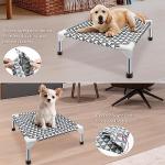 Kuntrust Elevated Outdoor Dog Bed Updated Raised Pet Cot Cooling Puppy Bed Lifted Dog Bed for Small Pets|Indoor Detachable Raised Dog Bed with Non-Slip Feet,Double-layer Cloth(S)
