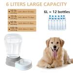 STALTWO 1.6 Gallon Automatic Dog Water Dispenser, Large Capacity Gravity Pet Water Bowl for Multiple Pets, BPA-Free Cat Water Feeder for Large Dogs, Refill Less Often, Grey