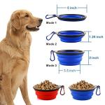 Collapsible Dog Bowls - 4 Pack, Portable Travel Water and Food Bowl with Carabiner Clip for Dogs and Cats - Ideal for Walking, Traveling, and Hiking