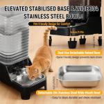 Marchul 7L Automatic Dog Feeder Large Breed and 8L Automatic Gravity Pet Water Dispenser with Patented Faucet, Stainless Steel Bowl, Adjustable Elevated Base, Battery Operated, Timed Cat Feeder