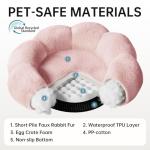 OhGeni 31 inches Calming Donut Orthopedic Dog & Cat Bed for Medium Pets, Warming Comfort Fluffy Short Pile Fur, Durable Waterproof Machine Washable Removable Cover, Cute Round Bed for Puppy, Pink
