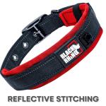 Black Rhino Large Dog Collar - Heavy Duty Adjustable Tactical Dog Collar with Reflective Stitching - 19"-23" Ultra-Soft Neoprene Padded and Weatherproof - Comfortable for Active Dogs - Red and Black