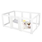 EVERFRONT Clear Acrylic Plastic Dog Playpen - Clear Dog Play Pen - Easy Assemble Acrylic Dog Playpen - Puppy Playpen, Cat Playpen, Small Animal Playpen, Dog Play Pen Indoors (White, 23.6“ H, 10PCS)