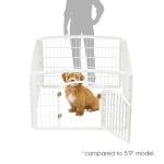 IRIS USA Dog Playpen, 4-Panel 24" Pet Playpen, Puppy Playpen, Indoor/Outdoor Dog Pen, 35 x 35 x 24, Foldable, Customizable, Dark Gray