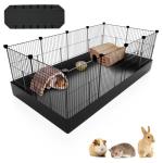 PAWING 12 Panels Small Animal Playpen with Waterproof Mat - Durable Metal Wire Yard Fence for Guinea Pigs, Kittens, Puppies, Hamsters, and Hedgehogs - Indoor & Outdoor Pet Cage