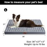 WESTERN HOME WH Large Dog Bed for Large, Jumbo, Medium Dogs, Orthopedic Pet Bed Waterproof Mattress with Removable Washable Cover, Thick Egg Crate Foam Dog Bed with Non-Slip Bottom