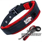 Black Rhino Large Dog Collar - Heavy Duty Adjustable Tactical Dog Collar with Reflective Stitching - 19"-23" Ultra-Soft Neoprene Padded and Weatherproof - Comfortable for Active Dogs - Red and Black