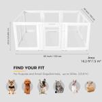 EVERFRONT Clear Acrylic Plastic Dog Playpen - Clear Dog Play Pen - Easy Assemble Acrylic Dog Playpen - Puppy Playpen, Cat Playpen, Small Animal Playpen, Dog Play Pen Indoors (White, 23.6“ H, 10PCS)
