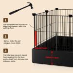 PAWING 12 Panels Small Animal Playpen with Waterproof Mat - Durable Metal Wire Yard Fence for Guinea Pigs, Kittens, Puppies, Hamsters, and Hedgehogs - Indoor & Outdoor Pet Cage