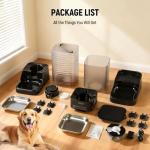 Marchul 7L Automatic Dog Feeder Large Breed and 8L Automatic Gravity Pet Water Dispenser with Patented Faucet, Stainless Steel Bowl, Adjustable Elevated Base, Battery Operated, Timed Cat Feeder