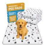 GREEN LIFESTYLE Washable Pee Pads for Dogs - Waterproof Reusable Puppy Pads with Anti-Slip Backing, Pet Training Pad for Puppy Playpen, Crate, Whelping Box, Potty Training (Pack of 2 - 34x36)