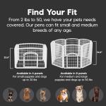 IRIS USA Dog Playpen, 4-Panel 24" Pet Playpen, Puppy Playpen, Indoor/Outdoor Dog Pen, 35 x 35 x 24, Foldable, Customizable, Dark Gray