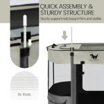 Rest-Eazzzy Dog Playpen, Foldable Kitten Playpen for Medium Dogs, Portable Pet Puppy Playpen with Removable Shade Cover, Indoor Outdoor Travel Camping Use for Small Pets with Carrying Case (S, Grey)