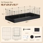 PAWING 12 Panels Small Animal Playpen with Waterproof Mat - Durable Metal Wire Yard Fence for Guinea Pigs, Kittens, Puppies, Hamsters, and Hedgehogs - Indoor & Outdoor Pet Cage