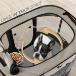 Rest-Eazzzy Dog Playpen, Foldable Kitten Playpen for Medium Dogs, Portable Pet Puppy Playpen with Removable Shade Cover, Indoor Outdoor Travel Camping Use for Small Pets with Carrying Case (S, Grey)