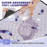 WanpeeGoo Washable Pee Pads for Dogs, 2Pack Reusable Puppy Pads, Super Absorbent & Leakproof Dog Pads, Anti-Slip Dog Pee Pads for Puppy Training & Incontinence, Feather Pattern 36"x41"