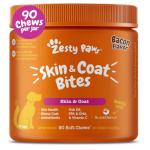 Zesty Paws Omega 3 Fish Oil for Dogs - Zesty Paw Dog Vitamins and Supplements for Hip, Joint & Skin, Bacon (90 Chews)