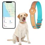 2-in-1 GPS Tracker for Dogs: Smart Collar with Real-Time Location, No Monthly Fee, Unlimited Range (iOS Only) GPS Tracker Dog Collar- Ideal for Small, Medium Large Dogs(Tracker Included) (Brown)