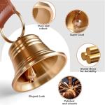 FOLKSMATE Leather Dog Door Bells for Potty Training, Big Brass Puppy Dog Door Bells Extra Loud for Dogs Training, Housebreaking, Door Knob, Dog Bell to Ring to Go Outside Puppy Pet Supplies Leather