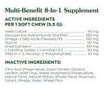 Greenies Dog Supplements 8-in-1 Multi-Benefit Dog Vitamins and Supplements Chicken Flavor, 15.5 oz. Container, 80 Count