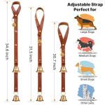 FOLKSMATE Leather Dog Door Bells for Potty Training, Big Brass Puppy Dog Door Bells Extra Loud for Dogs Training, Housebreaking, Door Knob, Dog Bell to Ring to Go Outside Puppy Pet Supplies Leather