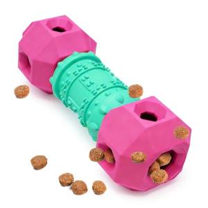 PurazQyn Dog Chew Toys, Durable Rubber Treat Toy for Aggressive Chewers, Interactive Treat Dispensing Puzzle Toys, Connectable Maze Combo Dog Toy Set for Small Medium Large Dogs