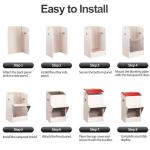 Hxgexin Outdoor Gravity Dog Feeder, 50 lb Large Capacity Automatic Dog Food Dispenser, Heavy Steel Weather-Resistant Pet Feeder with Clear Viewing Door, Wall or Ground Mount for Large Dogs