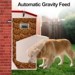 Hxgexin Outdoor Gravity Dog Feeder, 50 lb Large Capacity Automatic Dog Food Dispenser, Heavy Steel Weather-Resistant Pet Feeder with Clear Viewing Door, Wall or Ground Mount for Large Dogs