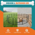 NEWBULIG Dog Playpen Indoors 32 Inch 16 Panels for Small and Medium Dogs Portable and Foldable Pet Fence with Door Heavy Duty Metal Dog Exercise Play Pen for Outdoor Yard