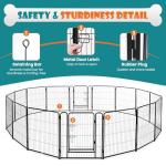 NEWBULIG Dog Playpen Indoors 32 Inch 16 Panels for Small and Medium Dogs Portable and Foldable Pet Fence with Door Heavy Duty Metal Dog Exercise Play Pen for Outdoor Yard
