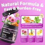 POPPAW Itch Relief for Dogs - Turmeric Supplements for Itching Skin Comfort & Coat Health & Seasonal Allergy Care, Immune Support Supplement with Omega-3 Fish Oil, Biotin - Beef Flavor - 90 Count