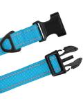 TagME Small Dog Collar, Adjustable Reflective Nylon Pet Collar with Quick Release Buckle, Sky Blue, 5/8" Width