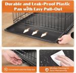 Sweetcrispy 30 Inch Single Door Dog Crate, Metal Pet Kennel with Secure Lock, Foldable Design, Removable Tray for Easy Cleaning, Portable Puppy Cage for Small Dogs, Ideal for Training & Travel