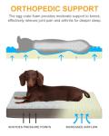 KSIIA Orthopedic Dog Crate Bed Waterproof Dog beds for Small Dogs Deluxe Plush Washable Pet Mat with Egg Crate Foam & Removable Cover, 21 x 13 Inch, Gray