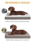KSIIA Orthopedic Dog Crate Bed Waterproof Dog beds for Small Dogs Deluxe Plush Washable Pet Mat with Egg Crate Foam & Removable Cover, 21 x 13 Inch, Gray