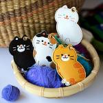 MC Fashion PU Leather Keychain Holder Compatible with AirTag, Cute Pet Cat and Dog GPS Tracker Case Charm Key Ring (Black Cat)