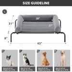RRPETHOME Large Elevated Cooling Dog Bed, Raised Dog Cot Beds for Large Dogs, Elevated Outdoor Pet Bed, Chew Proof Portable Cooling Pet Cot with Skid-Resistant Feet and Breathable Mesh