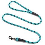 Mendota Pet Snap Leash - British-Style Braided Dog Lead, Made in The USA - Black Ice Turquoise, 3/8 in x 6 ft - for Small/Medium Breeds