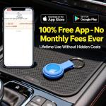 GPS Tracker for Vehicles,Cars,Kids & Pets,Real-Time Location Updates,No SIM Card No Subscription,Long Standby Waterproof GPS Tracking Device for Dogs, Elderly & Valuables (Android & iOS)