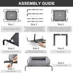 RRPETHOME Large Elevated Cooling Dog Bed, Raised Dog Cot Beds for Large Dogs, Elevated Outdoor Pet Bed, Chew Proof Portable Cooling Pet Cot with Skid-Resistant Feet and Breathable Mesh