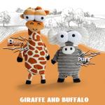 Nocciola 5-Pack Squeaky Dog Toys, Durable Stuffed Critter Zoo Dog Toys with Unique Squeak Sounds to Keep Dogs Busy, Puppy Toys for Small, Medium, and Large Dogs