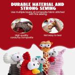 Nocciola 5-Pack Squeaky Dog Toys, Durable Stuffed Critter Zoo Dog Toys with Unique Squeak Sounds to Keep Dogs Busy, Puppy Toys for Small, Medium, and Large Dogs