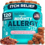Mighty Paw Waggables Allergy Immune + Itch (Made in The USA) -Dog Chews Anti-Itch for Dogs. Allergy Support Vitamins for Skin and Coat Allergies. Omega 3 & Quercetin for Pets 120 Ct